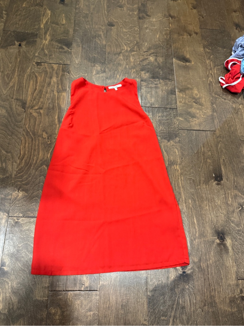 miami Bright Red Sleeveless A-Line Girls Dress